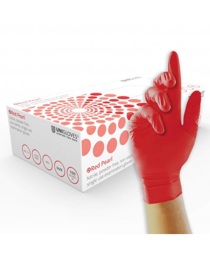 Guanti Unigloves RED PEARL in Nitrile - 100pz. Guanti Unigloves RED PEARL in Nitrile - 100pz.