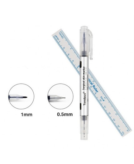 Pennarello Sterile VIOLA - Doppia Punta - con Righello