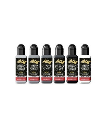 MARBLE STONE SET - Kuro Sumi Imperial - 6x44ml - Colori Tattoo REACH MARBLE STONE SET - Kuro Sumi Imperial - 6x44ml - Colori Tattoo REACH
