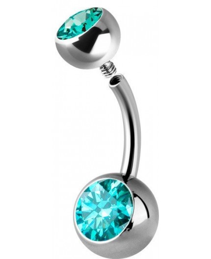 Titanium Double Jewelled Internal Banana Titanium Double Jewelled Internal Banana