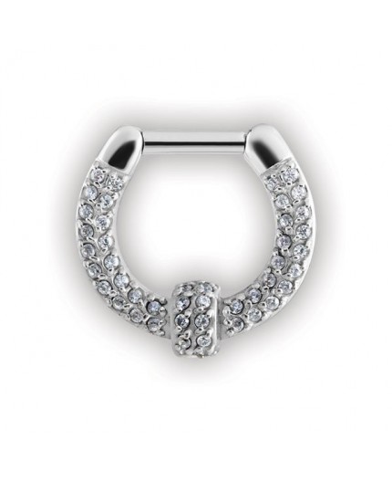 SS 316 SEPTUM CLICKERS SWAROVSKI PAVE SETTING SS 316 SEPTUM CLICKERS SWAROVSKI PAVE SETTING