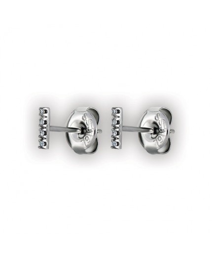 Short Bar Studs W/ Micropave Setting Wh