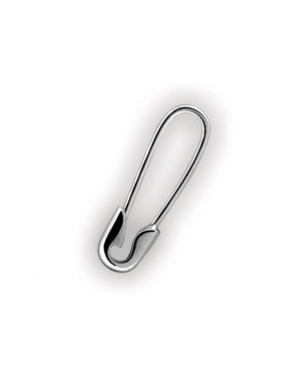 SS 316 MINI SAFETY PIN EAR RINGS (PAIR) 0,8mm