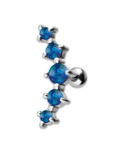 JEWELLED 5 HELIX BARBELL 2/2.5/3/2.5/2