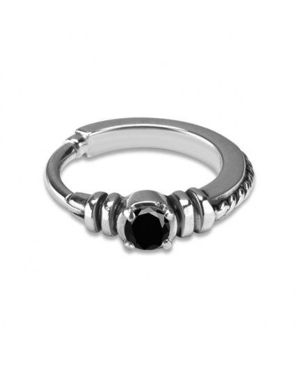 SS 316 HINGED RING W/ZIRCONIA mod.18