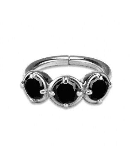 SS 316 HINGED RING W/ZIRCONIA mod.17