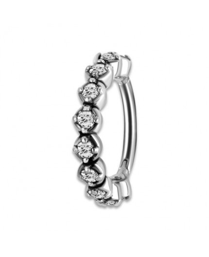 SS 316 HINGED RING W/ZIRCONIA mod.10