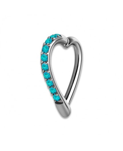 SS 316 HINGED JEWELLED HEART RING