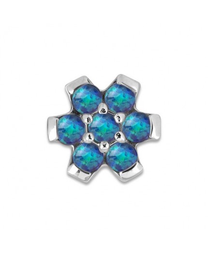 SS 316 int SYNTHETIC OPAL FLOWER ATTACHMENT 1,6x7mm