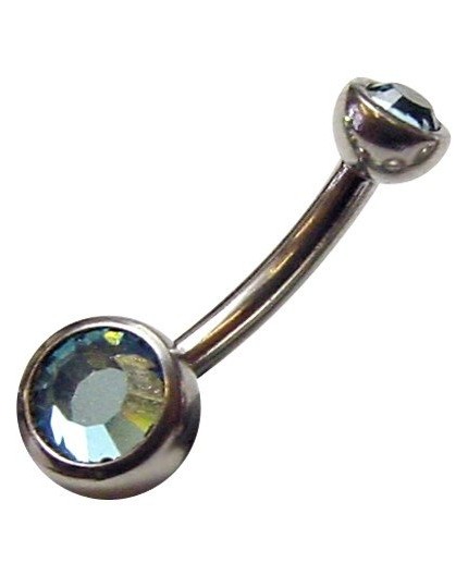 6mm DOUBLE JEWEL NAVEL BARBELLS