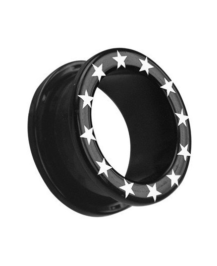 UV FLESH TUNNELS BLACK W/STAR UV FLESH TUNNELS BLACK W/STAR
