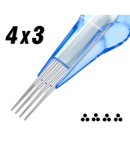4x03 RL (Stipple Shader) 0,30mm - Long Taper - Cartucce Emalla Eliot - Aghi Tattoo - 20pz