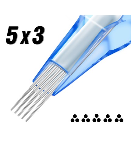 5x03 RL (Stipple Shader) 0,30mm - Long Taper - Cartucce Emalla Eliot - Aghi Tattoo - 20pz