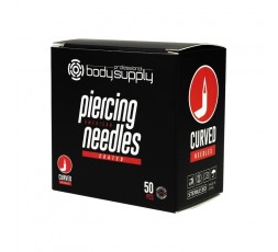 BodySupply Coated Sterile Curved Piercing Needles 50pcs