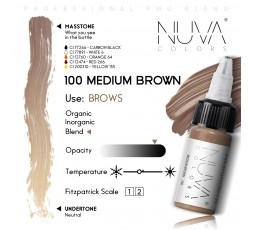 100 MEDIUM BROWN - Nuva Colors - 15ml - Conforme REACH