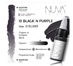 10 BLACK N PURPLE - Nuva Colors - 15ml - Conforme REACH