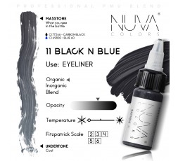 11 BLACK N BLUE - Nuva Colors - 15ml - Conforme REACH