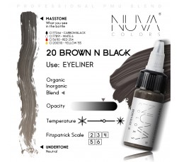 20 BROWN N BLACK - Nuva Colors - 15ml - Conforme REACH