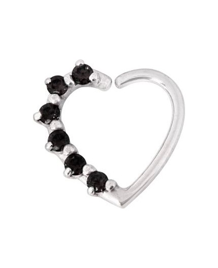 SS 316 ANNEALED HEART RING PRONG SET W. ZIRCONIA (RIGHT) 1,2x10mm SS 316 ANNEALED HEART RING PRONG SET W. ZIRCONIA (RIGHT) 1,2x10mm