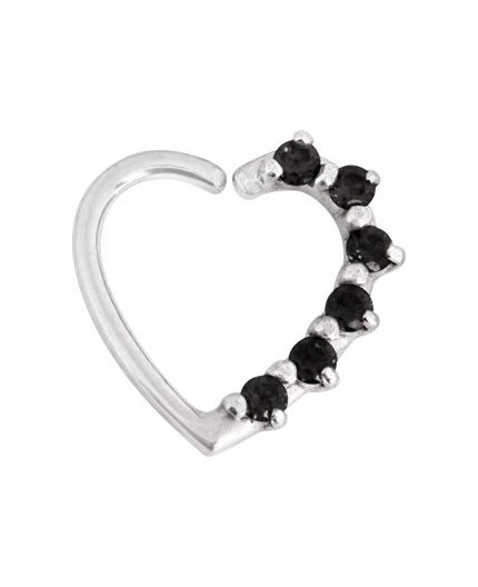 SS 316 ANNEALED HEART RING PRONG SET W. ZIRCONIA (LEFT) 1,2x10mm SS 316 ANNEALED HEART RING PRONG SET W. ZIRCONIA (LEFT) 1,2x10mm