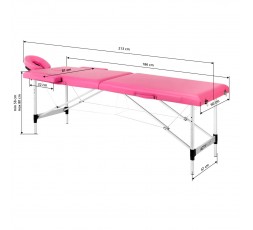 Lettino Pieghevole in Similpelle Rosa e Struttura in Alluminio