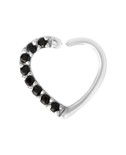 SS 316 ANNEALED HEART RING PAVE SET W. ZIRCONIA (RIGHT) 1,2x10mm SS 316 ANNEALED HEART RING PAVE SET W. ZIRCONIA (RIGHT) 1,2x10mm