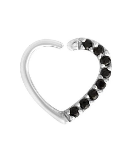 SS 316 ANNEALED HEART RING PAVE SET W. ZIRCONIA (LEFT) 1,2x10mm SS 316 ANNEALED HEART RING PAVE SET W. ZIRCONIA (LEFT) 1,2x10mm