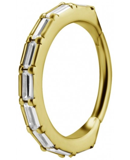 GD 316 HINGED RING SET W. BAGUETTE ZIRCONIA 1,2x12mm WH