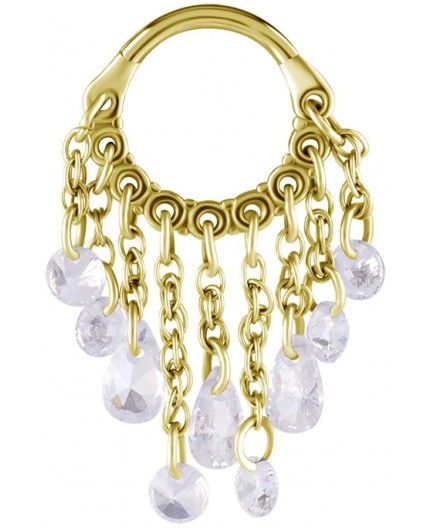 GD 316 HINGED RING WITH PEAR SHAPE AND ROUND STONE DANGLES 1,2x8mm WH