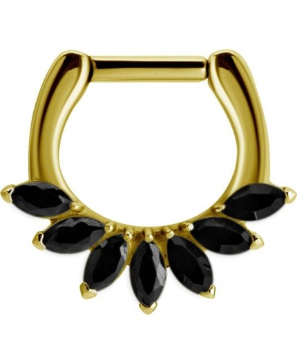 GD 316 SEPTUM CLICKER WITH MARQUISE ZIRCONIA