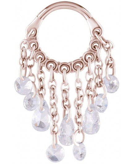 RG 316 HINGED RING WITH PEAR SHAPE AND ROUND STONE DANGLES 1,2x8mm WH