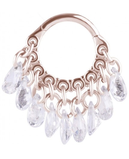 RG 316 HINGED RING WITH PEAR SHAPE STONE DANGLES 1,2x8mm WH