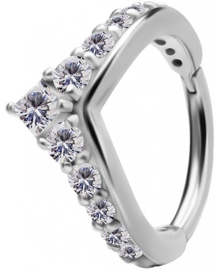 SS 316 V SHAPE CLICKER SET with Jewels