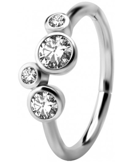 SS 316 HINGED RING SET W. ZIRCONIA 1,2x12mm WH