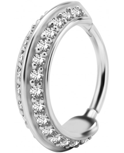 SS 316 HINGED RING SET W. ZIRCONIA 1,2x12mm WH