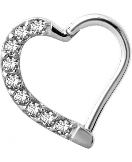 SS 316 JEWELLED HINGED HEART RING RIGHT