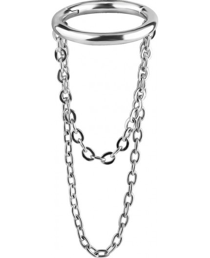 SS 316 CLICKER WITH DANGLE CHAINS 1,2x8mm