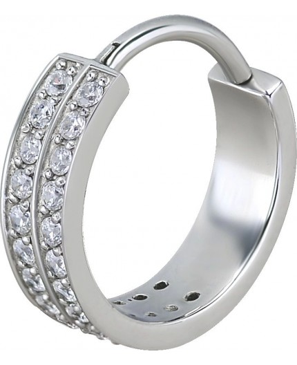 SS 316 HINGED RING (DOUBLE ROW) SET W. ZIRCONIA