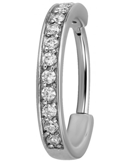 SS 316 HINGED RING (SINGLE ROW) SET W. ZIRCONIA