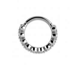SS 316 HINGED RING W/ZIRCONIA mod.10