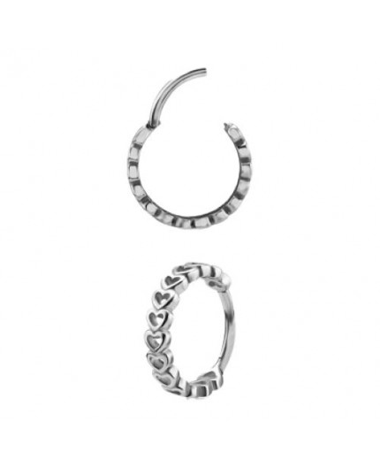 SS 316 HINGED CLICKER (HEARTS) 1,2x10mm