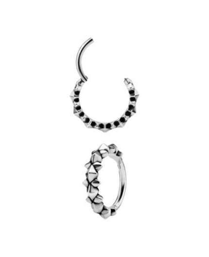 SS 316 HINGED CLICKER (PYRAMIDS & SPIKES) 1,2x10mm