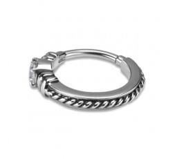 SS 316 HINGED RING W/ZIRCONIA mod.18