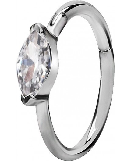 SS 316 HINGED RING SET W. MARQUISE ZIRCONIA