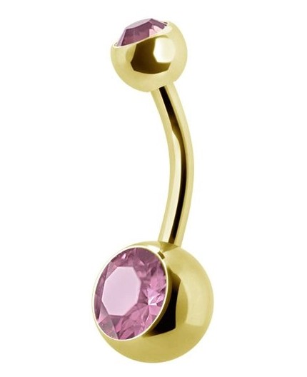 GD 316 8mm DOUBLE JEWEL NAVEL BARBELLS GD 316 8mm DOUBLE JEWEL NAVEL BARBELLS