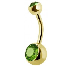 GD 316 8mm DOUBLE JEWEL NAVEL BARBELLS