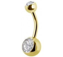 GD 316 8mm DOUBLE JEWEL NAVEL BARBELLS