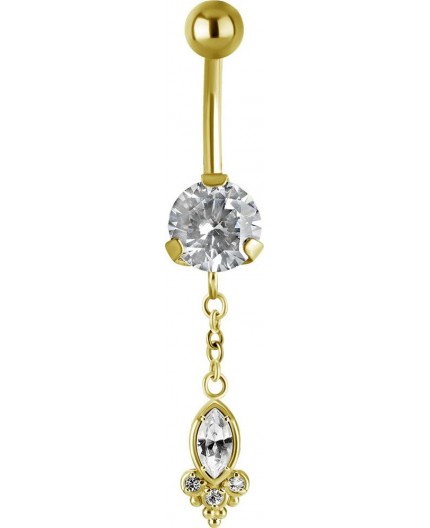 GD 316 JEWEL BANANA WITH DANGLES 1,6x10mm model 37 WH GD 316 JEWEL BANANA WITH DANGLES 1,6x10mm model 37 WH
