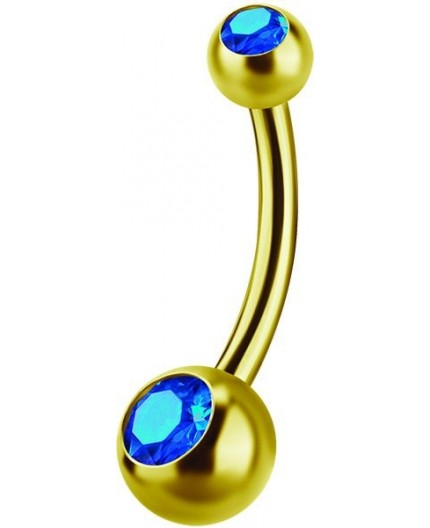 GD 316 6mm DOUBLE JEWEL NAVEL BARBELLS GD 316 6mm DOUBLE JEWEL NAVEL BARBELLS