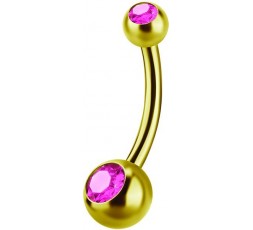 GD 316 6mm DOUBLE JEWEL NAVEL BARBELLS